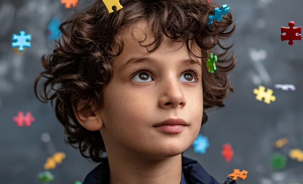 Child learning and engaging in a therapy activity